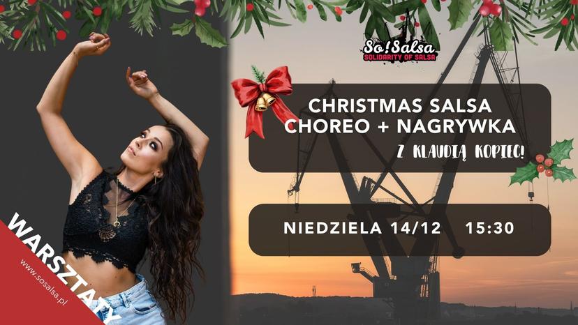 Główna grafika eventu - Ho Ho Ho!🎅🏼 Xmas Salsa Choreo z Klaudią Kopiec 💃🎄