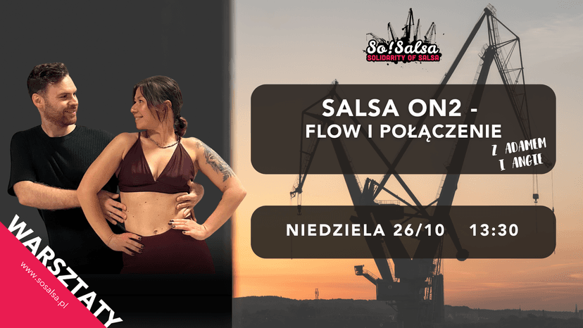 Główna grafika eventu - SALSA On2 - FLOW I POŁĄCZENIE z ADAMEM i ANGIE